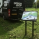 painted metal free standing park map with tamper resistant  graphics