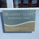 bespoke reflective parking sign to tie in with estate signage